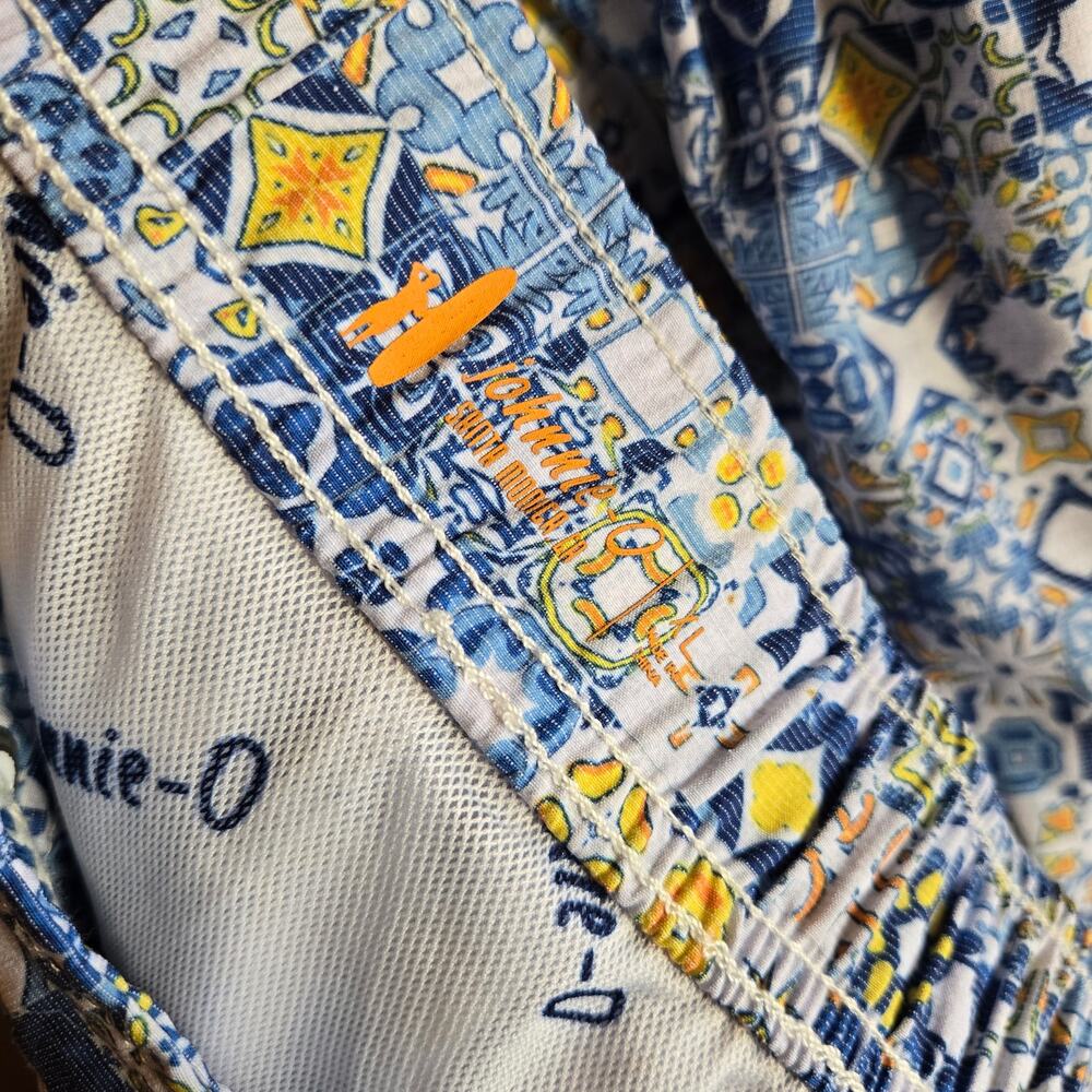 Johnnie-O Surf Short Santana Half Elastic Swim Maverick Blue XL Pockets Swimwear - Picture 5 of 5